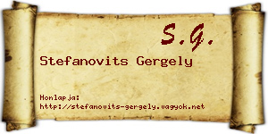 Stefanovits Gergely névjegykártya